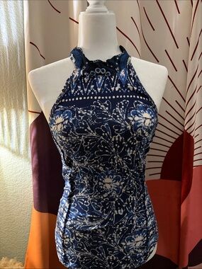Madagascar Halter Tank in  Navy Blue Floral NWT